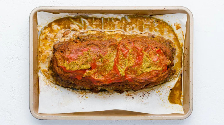 meatloaf on lined sheet pan