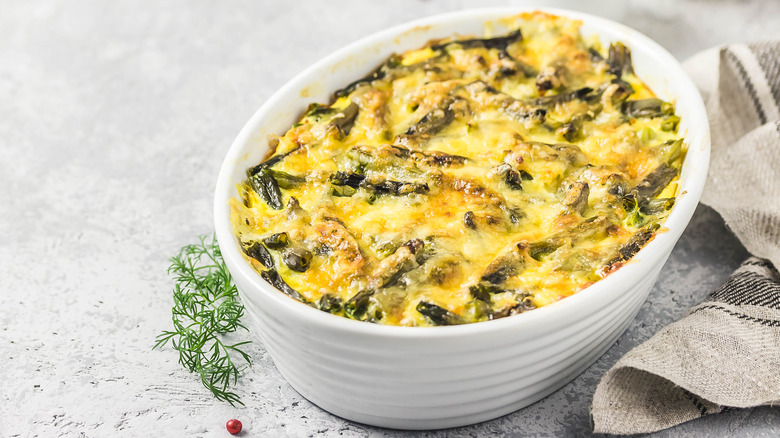 Green bean casserole with cream cheese