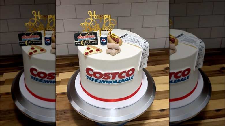 Costco-themed birthday cake