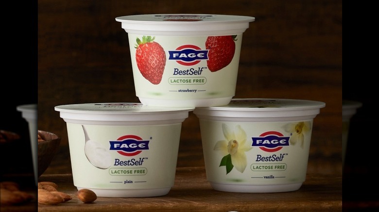 Three Containers of Fage Best Self Lactose-Free Yogurt