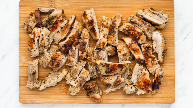 chicken on cutting board 