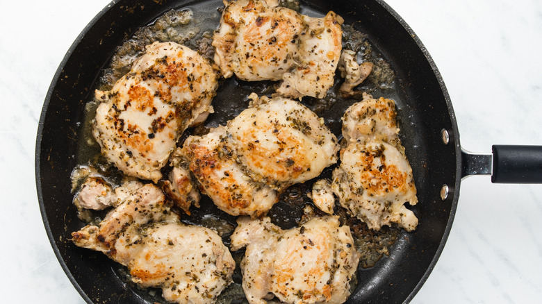 chicken in a skillet 