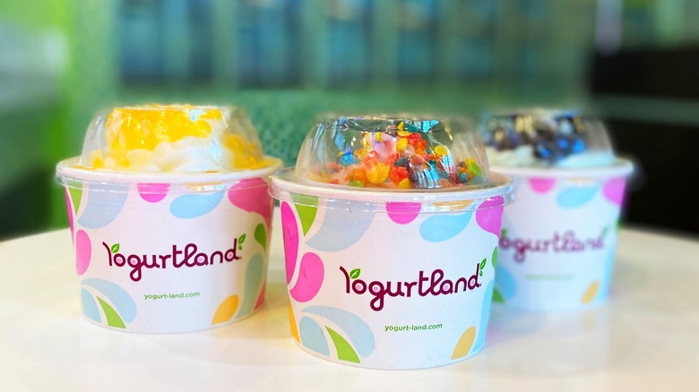 frozen yogurt cups at Yogurtland