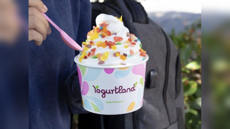 Yogurtland fruity cereal frozen yogurt