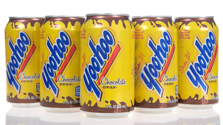 five cans of Yoo-hoo