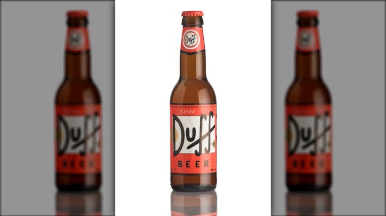 Duff Beer on white background