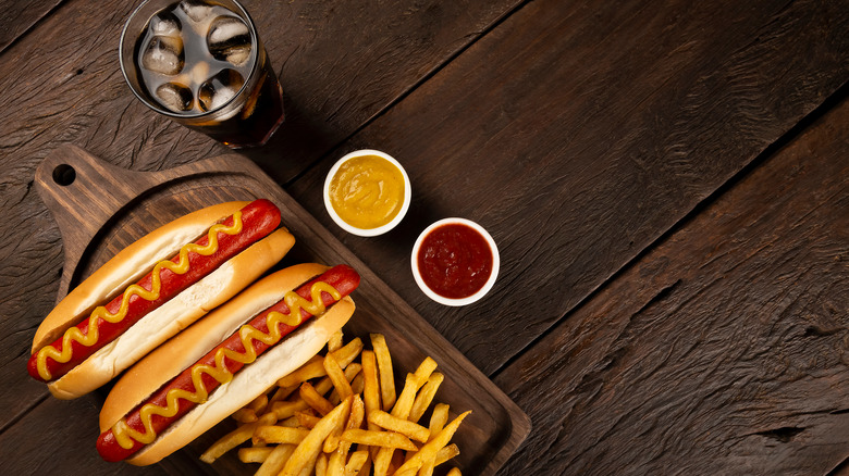 Hot dogs, fries, and soda