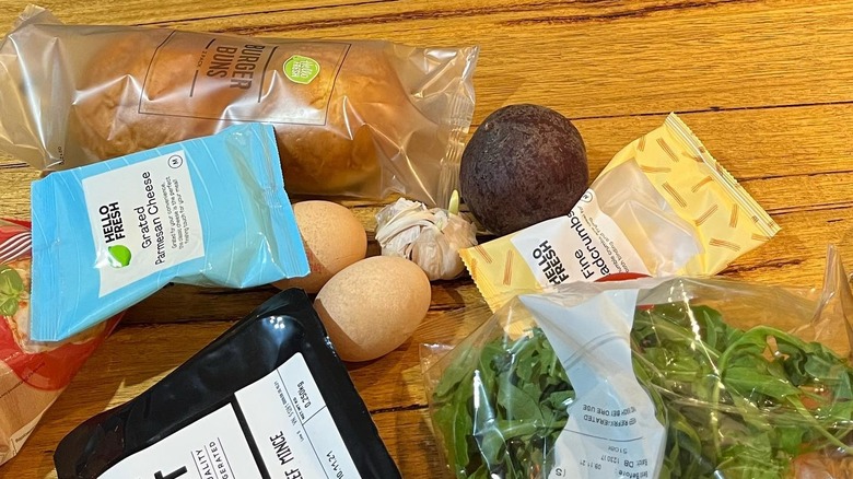 Ingredients for a Hello Fresh meal kit