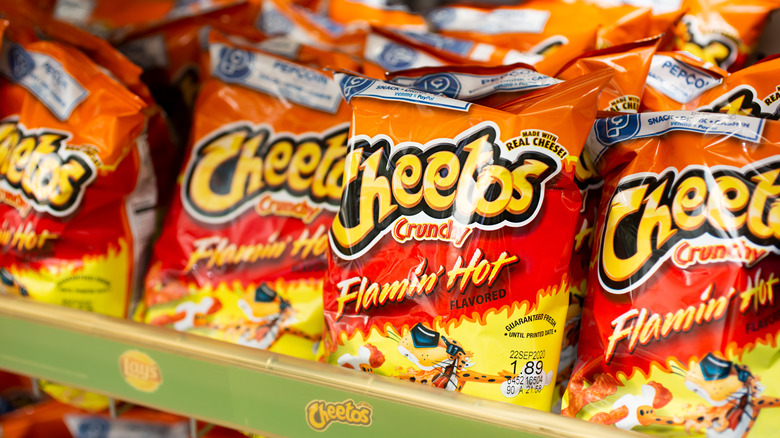 Cheetos on a shelf