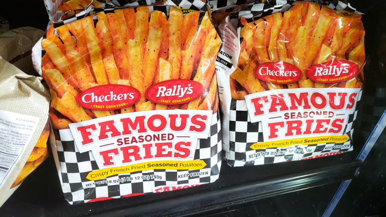 Bags of Checkers Rally's famous seasoned fries