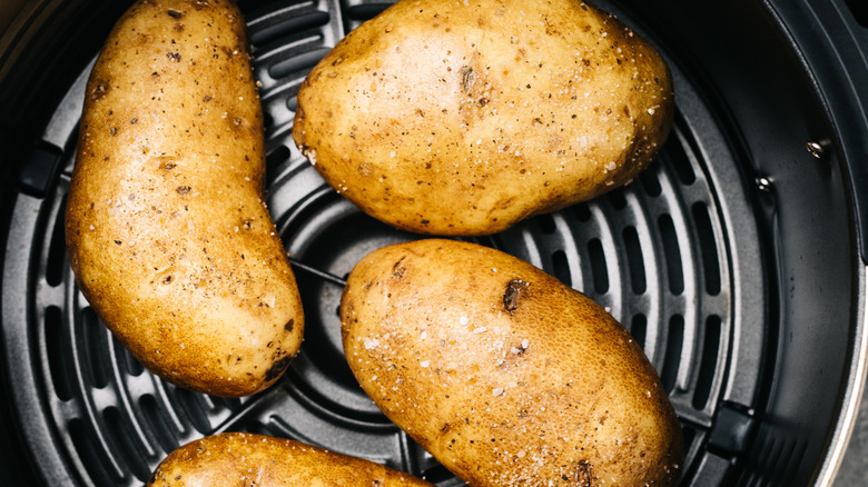 Salted potatoes in an air fryer