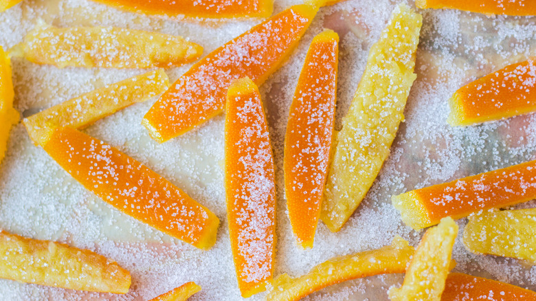 orange peels candied in sugar 