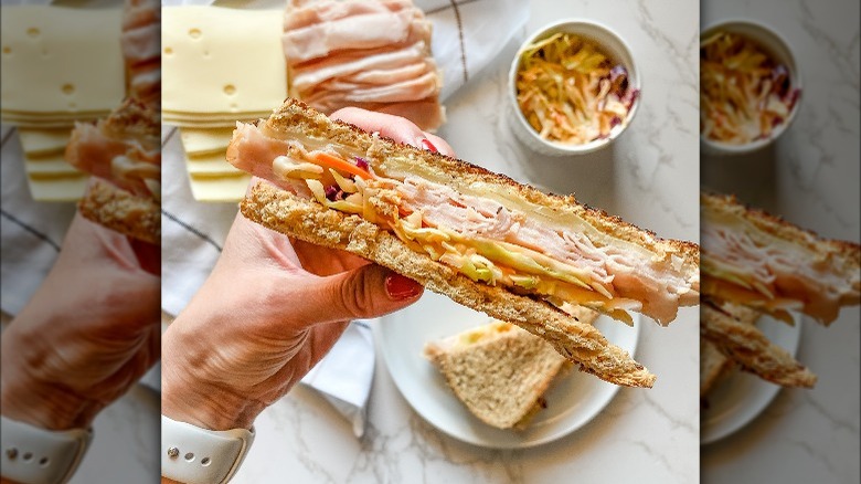 turkey reuben sandwich cross section