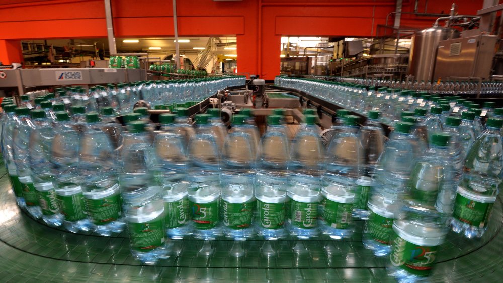 Bottled water at a factory