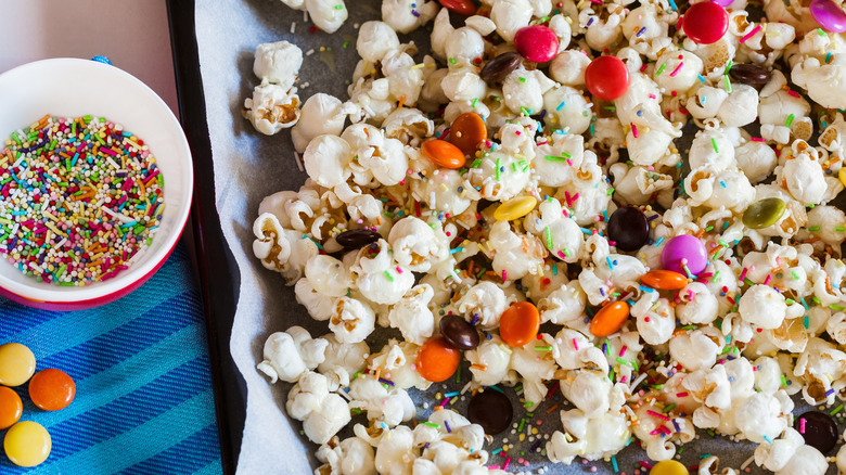 popcorn with candy and sprinkles