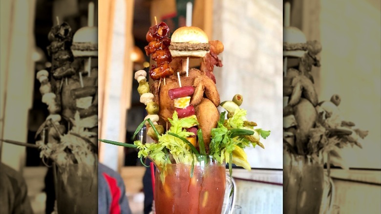 Sobelman's Bloody Mary with whole chicken