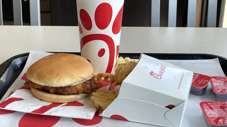 Chick-Fil-A meal on tray