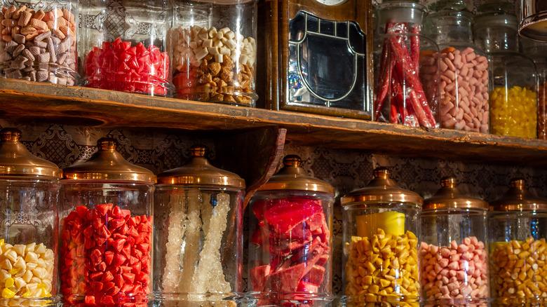 Candy in glass jars