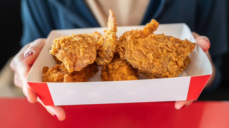 Basket of fast food chicken