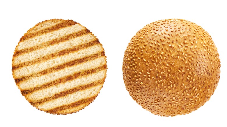 two sides of bread bun