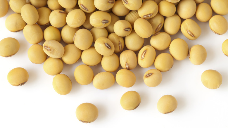 soy beans on white surface