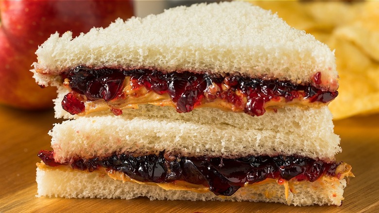 Peanut butter and jelly sandwich