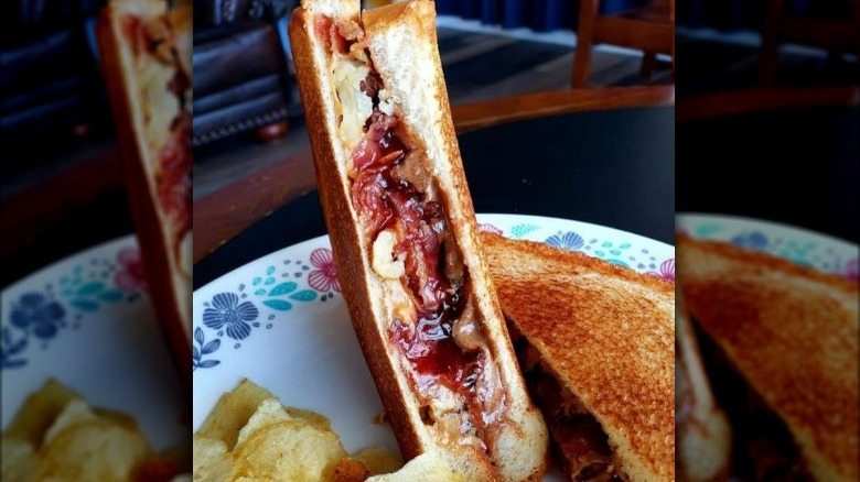 PBJ sandwich with bacon