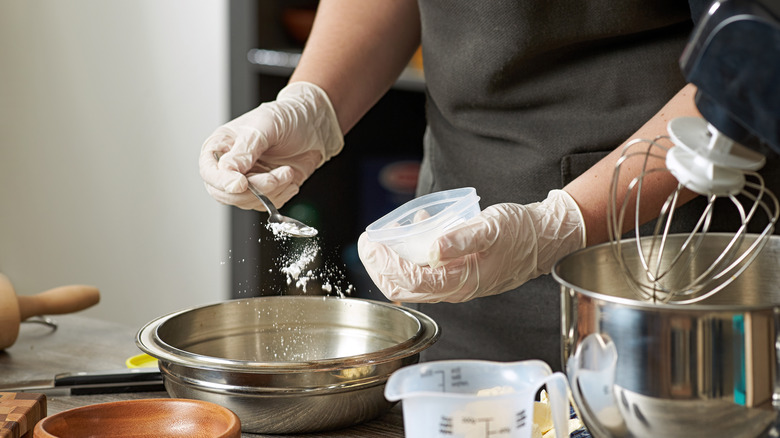 Baking powder in a bowl