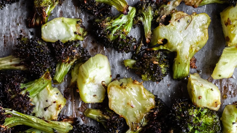 roasted broccoli and stems