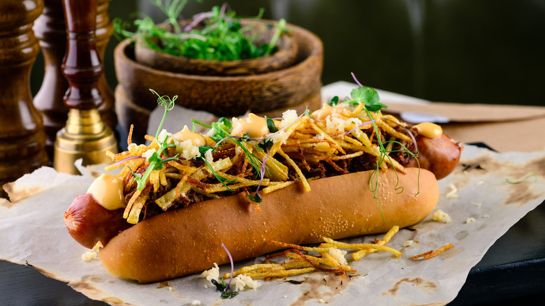 loaded chili cheese dog