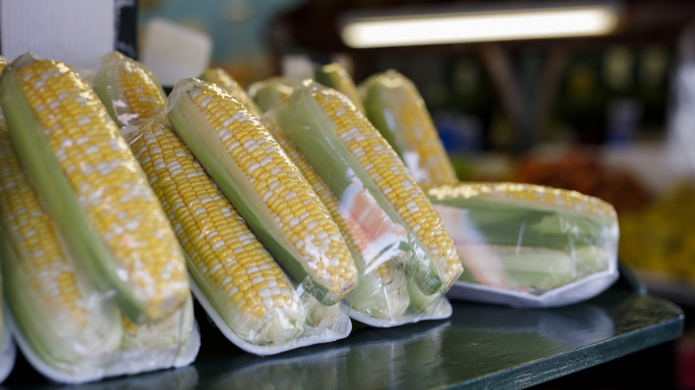 fresh corn in packaging