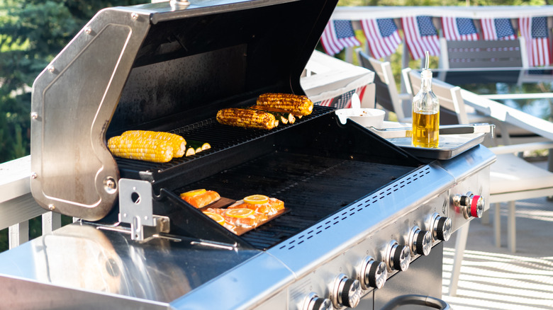 corn on the grill outside