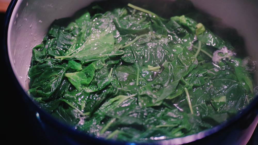 Blanched spinach