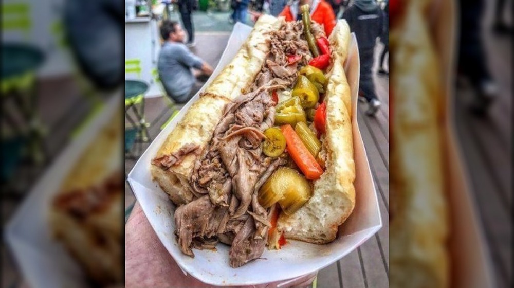 massive Italian beef sandwich