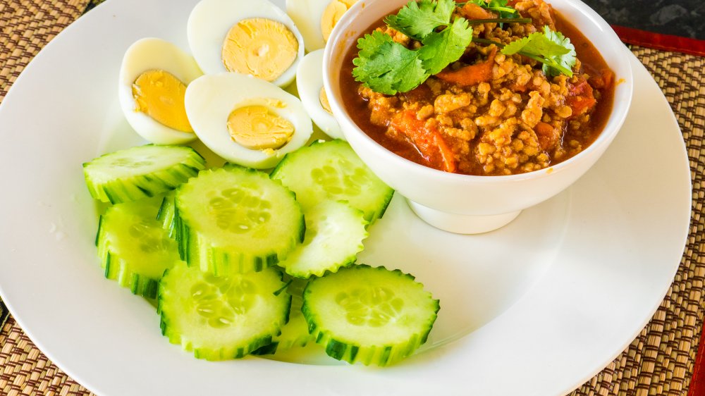 Cucumber as part of a Southeast Asian salad