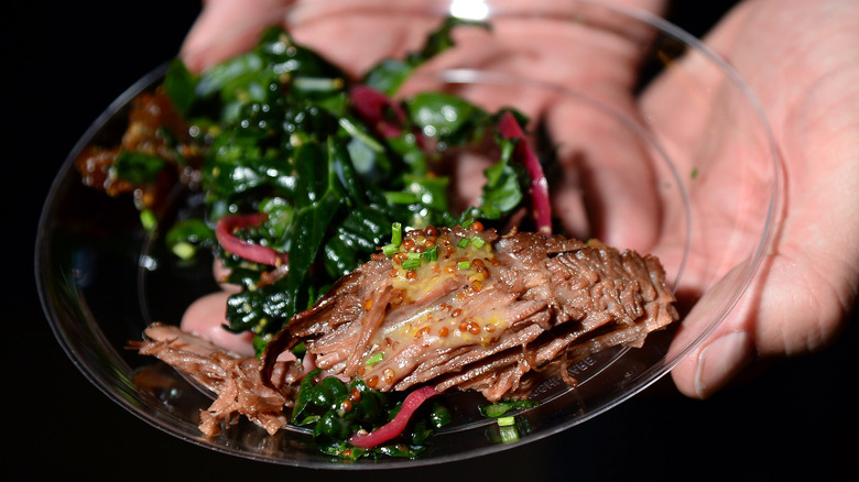 Braised brisket on a plate