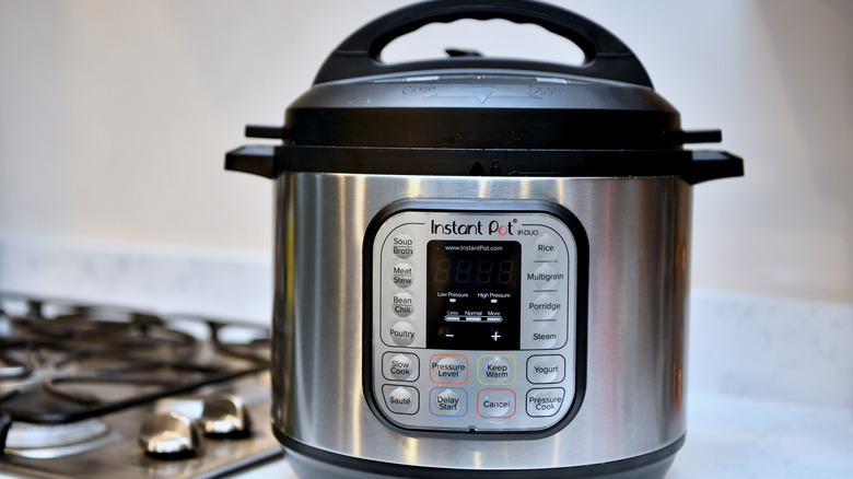 Instant Pot sitting on an oven