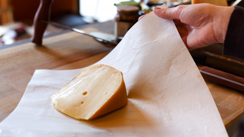 cheese on parchment paper