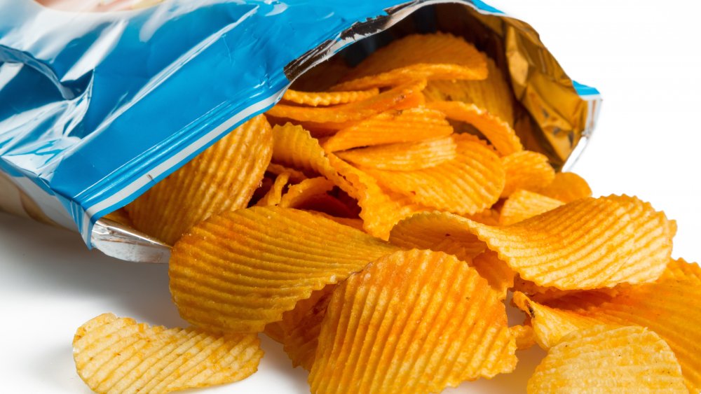 Packet Bag Of Walkers Cheese And Onion Crisps Stock Photo - Alamy