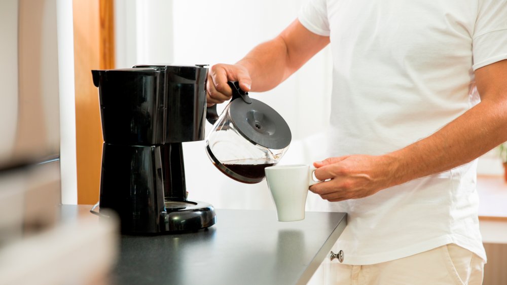 Pouring coffee