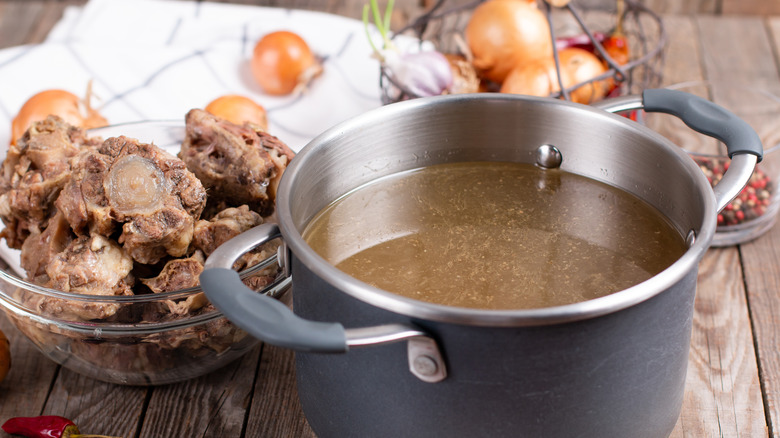 pot of beef bouillon