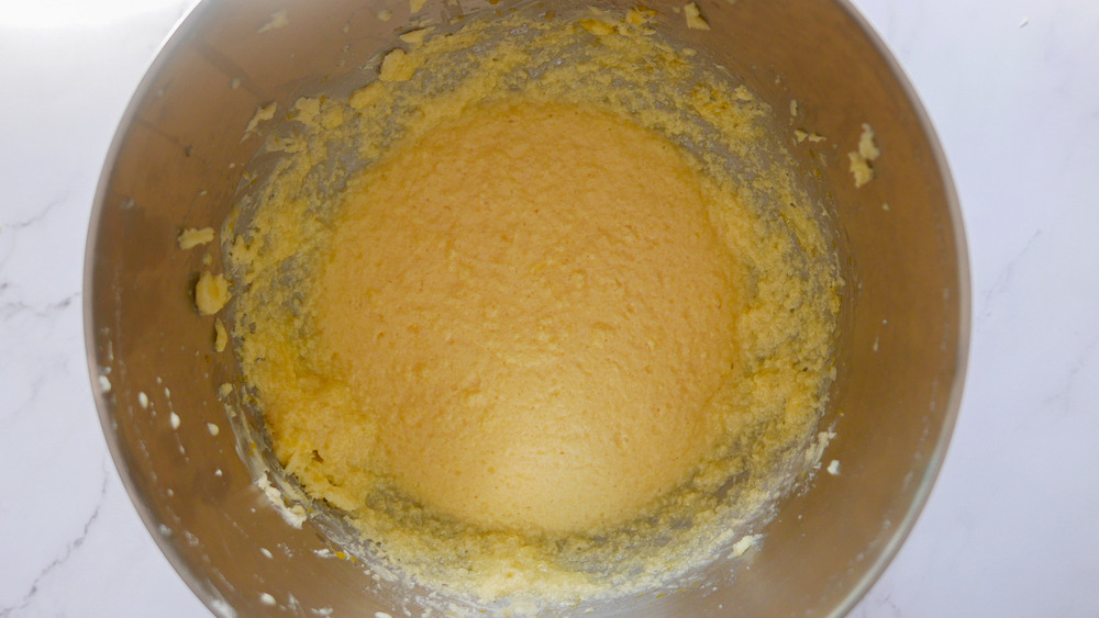 lemon cake batter in bowl