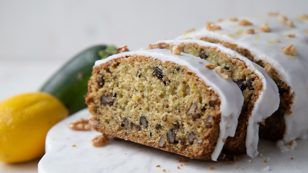 Zucchini bread with lemon glaze