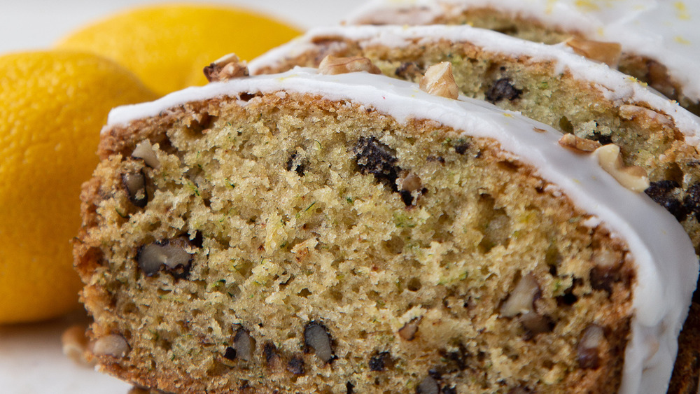 Zucchini bread with lemon glaze